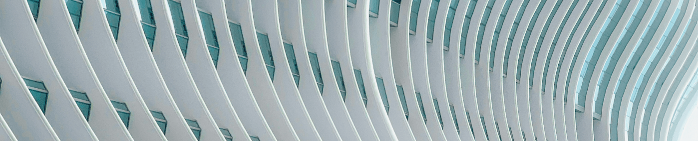 Curved architectural facade